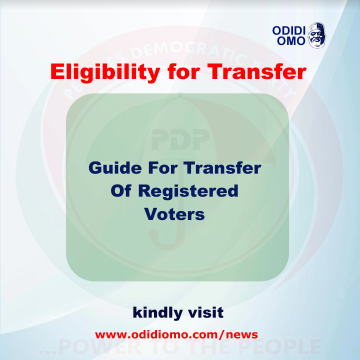 Guide for transfer of registered voters Guide for transfer of registered voters