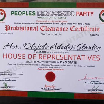 Update: ODIDI OMO Cleared to Contest in the 2022 Primary Elections Update: ODIDI OMO Cleared to Contest in the 2022 Primary Elections