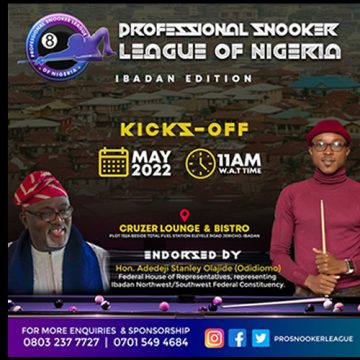 ODIDI OMO endorses Ibadan  Edition of Professional Snooker League Of Nigeria.