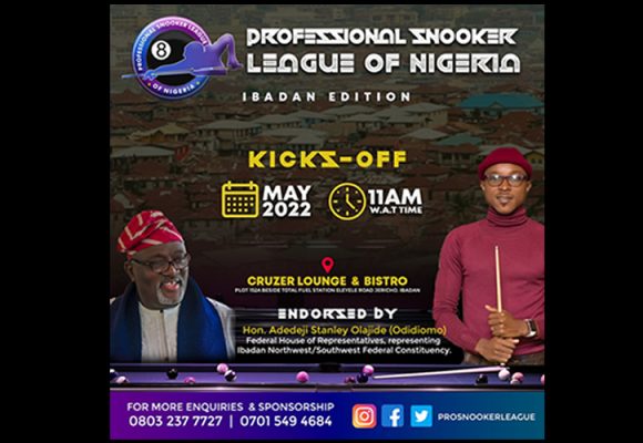 ODIDI OMO endorses Ibadan  Edition of Professional Snooker League Of Nigeria.