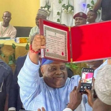 BREAKING: Adeleke receives certificate of return BREAKING: Adeleke receives certificate of return