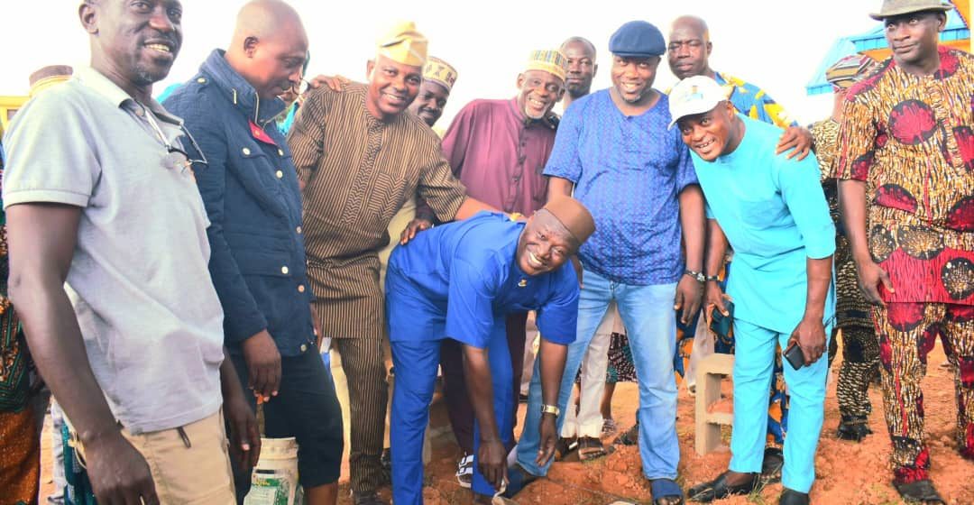 PICTURES: Laying  the Foundation Block of Classrooms at Community High School, in Ibadan North West LG