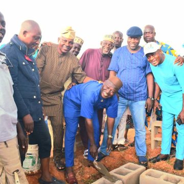 PICTURES: Laying  the Foundation Block of Classrooms at Community High School, in Ibadan North West LG