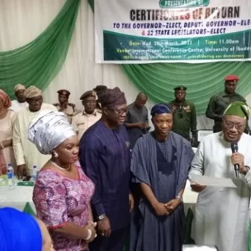 Just in: Maknde, Deputy, and  others Receive Certificates of Return from INEC