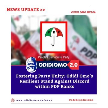 Fostering Party Unity: Hon. Adedeji Stanley Olajide’s Resilient Stand Against Discord within PDP Ranks Fostering Party Unity: Hon. Adedeji Stanley Olajide’s Resilient Stand Against Discord within PDP Ranks