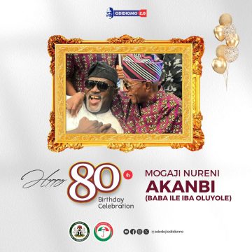 A Milestone Celebration: Adedeji Dhikrullahi Olajide Honors Mogaji Nureni Akanbi’s 80th Birthday