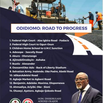 ODIDIOMO’s Infrastructure Masterplan: Lawmaker Launches Road Rehabilitation Project to Boost Economic Growth in Ibadan