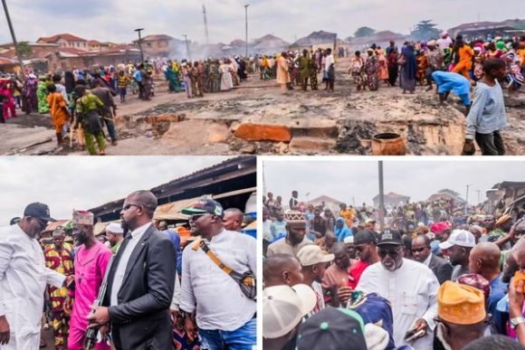 Odidiomo Visits Oranyan Market, Sympathises With Traders After Devastating Fire Incident Odidiomo Visits Oranyan Market, Sympathises With Traders After Devastating Fire Incident