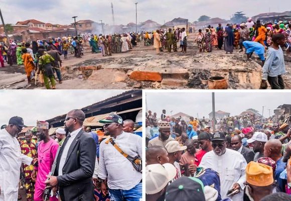 Odidiomo Visits Oranyan Market, Sympathises With Traders After Devastating Fire Incident Odidiomo Visits Oranyan Market, Sympathises With Traders After Devastating Fire Incident